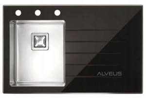 Alveus Crystalix10 Zlewozmywak Szklany Lewy Czarny