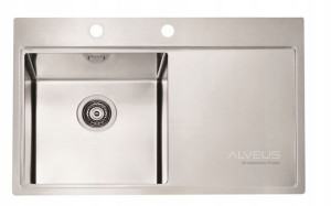 Alveus Pure 40 Zlewozmywak Stalowy Satyna Lewy