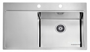 Alveus Pure 50 Zlewozmywak Stalowy Satyna Prawy