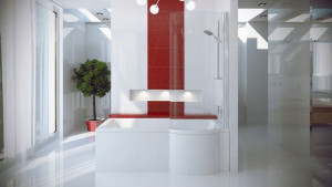 Besco Inspiro Wanna Narożna Prawa 160x70 +parawan