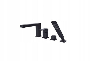 Besco Modern Bateria Wannowa 4-otworowa Czarna