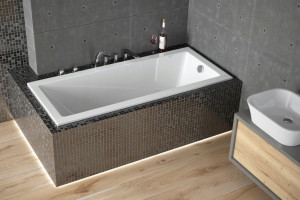 Besco Modern Slim Wanna Prostokątna 150x70cm Biała