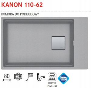 Franke Zlew Granitowy Kanon 110-62 Kamienny Szary
