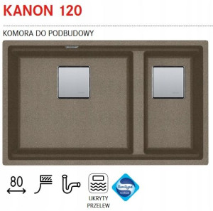 Franke Zlew Granitowy Kanon 120 Księżycowy Szary