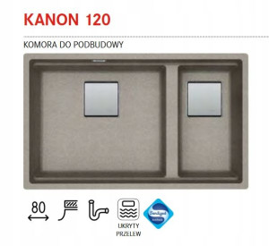 Franke Zlew Granitowy Kanon 120 Srebrny Metaliczny