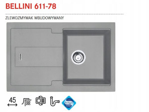 Franke Zlewozmywak Granitowy Bellini 611-78 Szary
