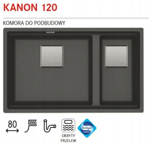 Franke Zlewozmywak Granitowy Kanon 120 Grafitowy