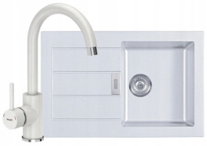 Franke Zlewozmywak Sirius 611-78 + Bateria Biała