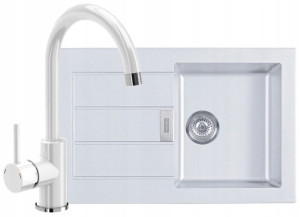Franke Zlewozmywak Sirius 611-78 + Bateria Biała
