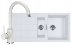 Franke Zlewozmywak Sirius 651-100 + Bateria Biała