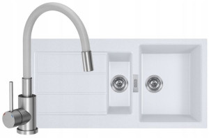Franke Zlewozmywak Sirius 651-100 + Bateria Biała