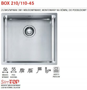 Franke Zlewozmywak Stalowy Box 210/110 - 45