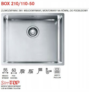 Franke Zlewozmywak Stalowy Box 210/110 -50