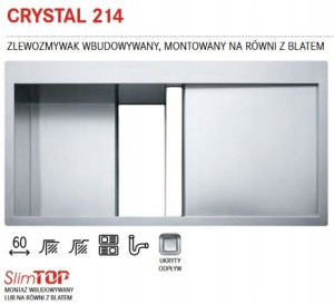 Franke Zlewozmywak Stalowy Crystal 214