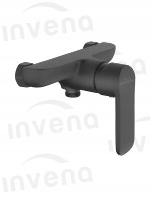 Invena Siros Bateria Natryskowa Ścienna Czarna