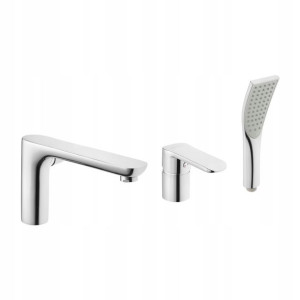 Invena Siros Bateria Wannowa 3-otworowa Chrom