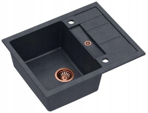 Quadron Morgan 116 Zlewozmywak Granit Czarny/miedź