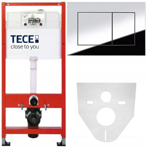 Tece Base Stelaż Podtynkowy Wc + Przycisk Chrom