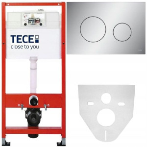 Tece Base Stelaż Podtynkowy Wc Przycisk Chrom Slim