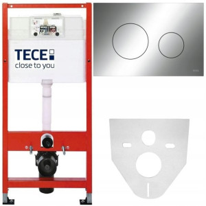 Tece Base Stelaż Podtynkowy Wc Przycisk Chrom Slim