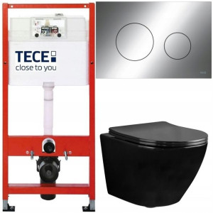 Tece Base Stelaż Zestaw Podtynkowy Miska Wc Czarna