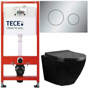 Tece Base Stelaż Zestaw Podtynkowy Miska Wc Czarna