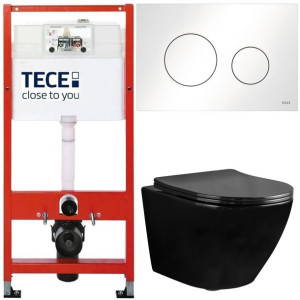 Tece Base Stelaż Zestaw Podtynkowy Miska Wc Czarna