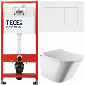 Tece Base Stelaż Zestaw Podtynkowy Wc Biały 5w1