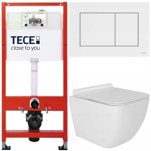 Tece Base Stelaż Zestaw Podtynkowy Wc Biały 5w1