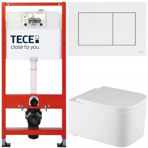Tece Base Stelaż Zestaw Podtynkowy Wc Biały 5w1