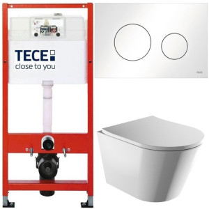 Tece Base Stelaż Zestaw Podtynkowy Wc Biały 5w1