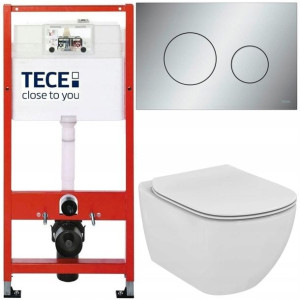 Tece Base Stelaż Zestaw Podtynkowy Wc Chrom 5w1