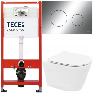 Tece Base Stelaż Zestaw Podtynkowy Wc Chrom 5w1