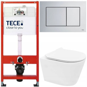 Tece Base Stelaż Zestaw Podtynkowy Wc Chrom 5w1