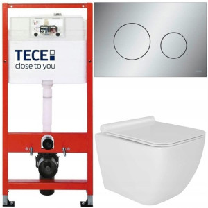 Tece Base Stelaż Zestaw Podtynkowy Wc Chrom 5w1
