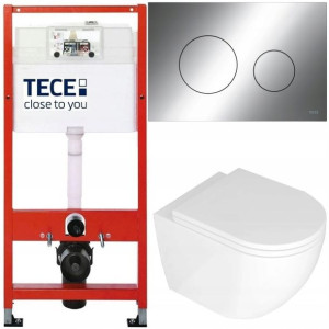 Tece Base Stelaż Zestaw Podtynkowy Wc Chrom 5w1