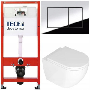 Tece Base Stelaż Zestaw Podtynkowy Wc Chrom 5w1