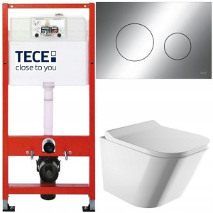 Tece Base Stelaż Zestaw Podtynkowy Wc Chrom 5w1