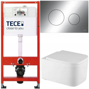 Tece Base Stelaż Zestaw Podtynkowy Wc Chrom 5w1