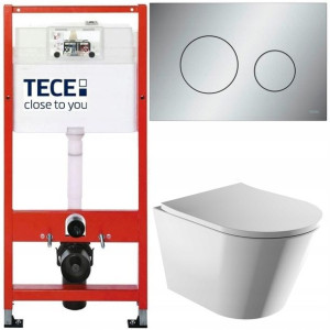 Tece Base Stelaż Zestaw Podtynkowy Wc Chrom 5w1
