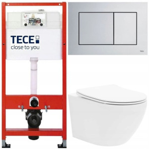 Tece Base Stelaż Zestaw Podtynkowy Wc Chrom 5w1