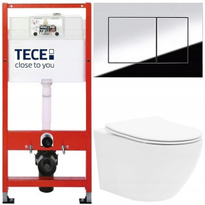 Tece Base Stelaż Zestaw Podtynkowy Wc Chrom 5w1