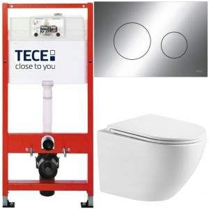 Tece Base Stelaż Zestaw Podtynkowy Wc Chrom 5w1