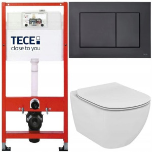 Tece Base Stelaż Zestaw Podtynkowy Wc Czarny 5w1