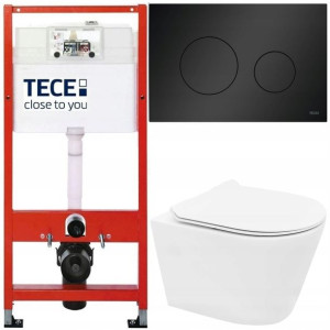 Tece Base Stelaż Zestaw Podtynkowy Wc Czarny 5w1