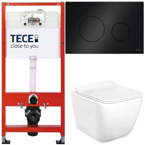 Tece Base Stelaż Zestaw Podtynkowy Wc Czarny 5w1