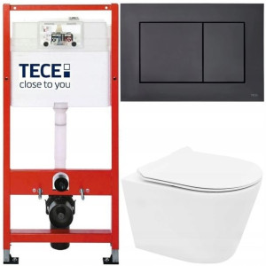 Tece Base Stelaż Zestaw Podtynkowy Wc Czarny 5w1