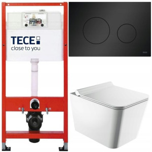Tece Base Stelaż Zestaw Podtynkowy Wc Czarny 5w1