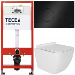 Tece Base Stelaż Zestaw Podtynkowy Wc Czarny 5w1