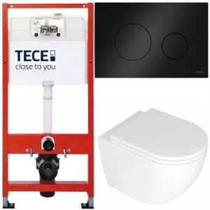Tece Base Stelaż Zestaw Podtynkowy Wc Czarny 5w1